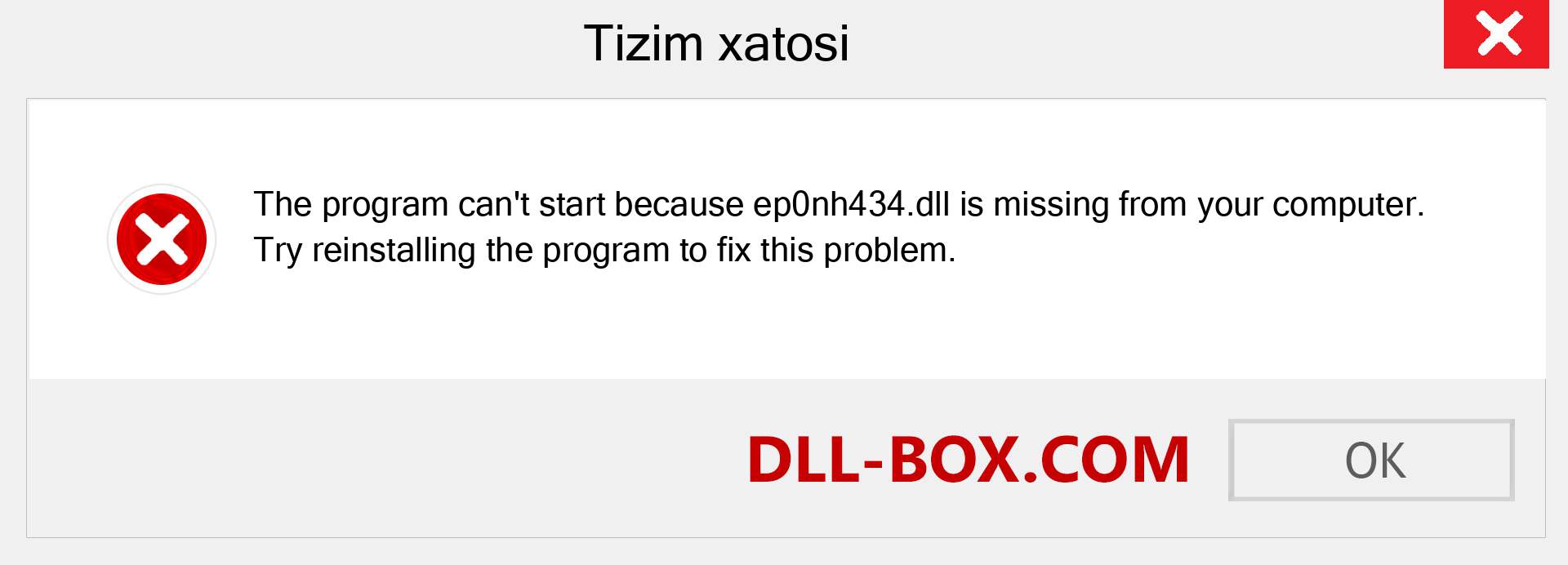 ep0nh434.dll fayli yo'qolganmi?. Windows 7, 8, 10 uchun yuklab olish - Windowsda ep0nh434 dll etishmayotgan xatoni tuzating, rasmlar, rasmlar